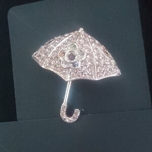 Sparkling Umbrella Brooch